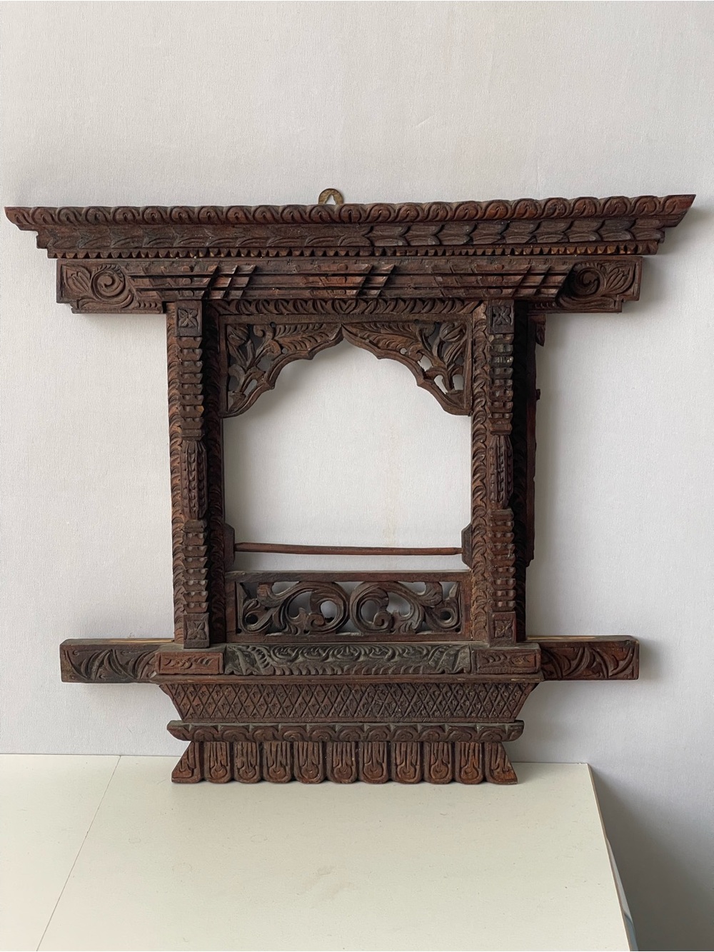 Newari Hand Carved wooden Frame ankhijhyal or kumari jhyal Nepal 14”